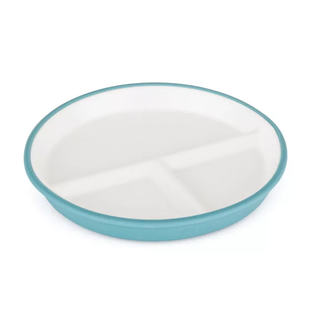 PETITE&MARS Kerámia tányér szilikon borítással Teal Blue