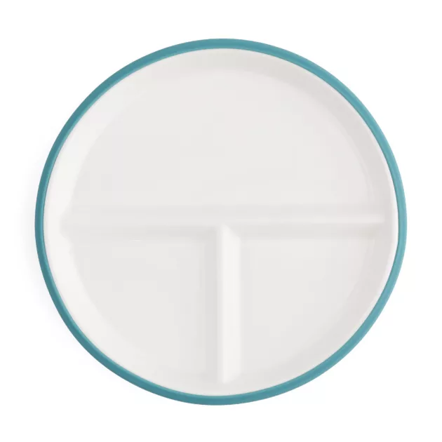 PETITE&MARS Kerámia tányér szilikon borítással Teal Blue