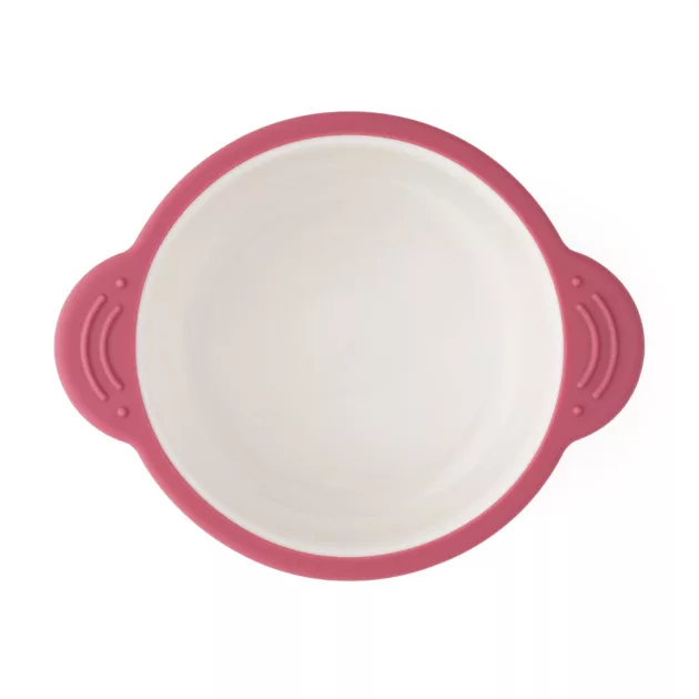 PETITE&MARS Kerámia tálka szilikon borítással Candy Pink