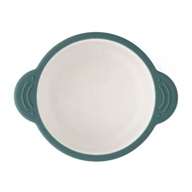 PETITE&MARS Kerámia tálka szilikon borítással Misty Green
