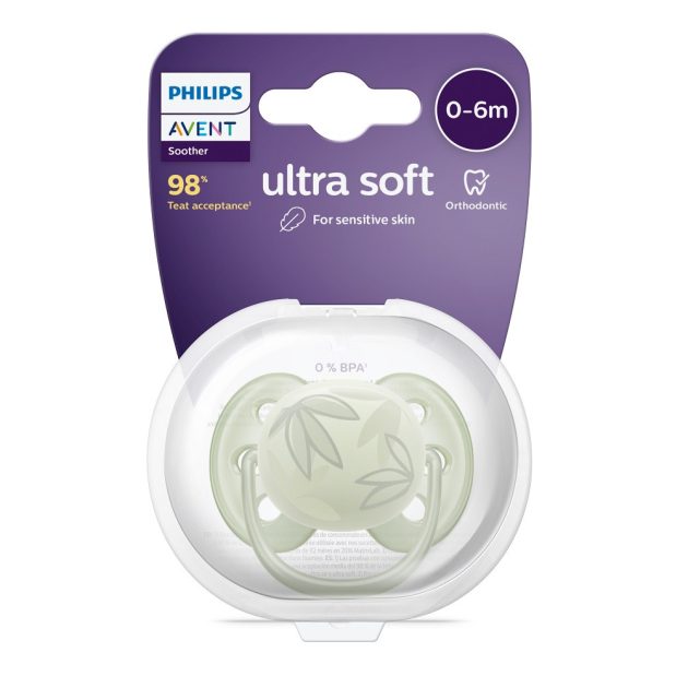 Avent SCF092/02 Ultrasoft Premium játszócumi 0-6hó zöld, 1 db