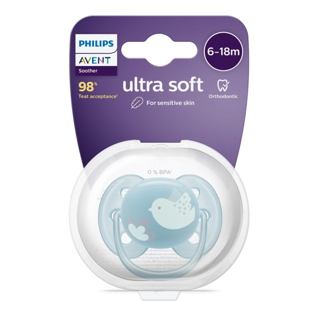 Avent SCF092/04 kék játszócumi, ultrasoft premium, 6-18 hó, 1 db