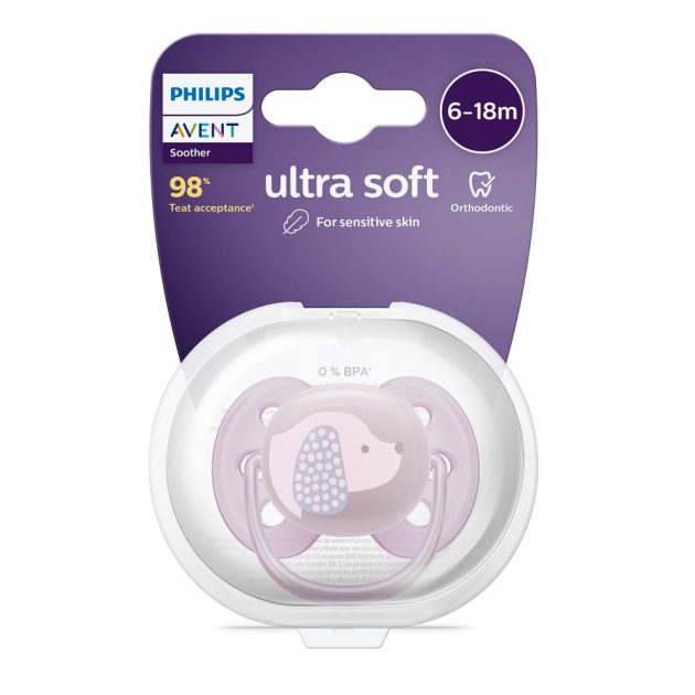 Avent SCF092/05 lila játszócumi, ultrasoft premium, 6-18hó, 1 db