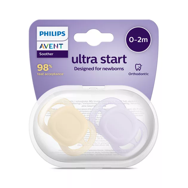 Philips AVENT SCF075/01 Játszócumi ultra start neutral 0-2hó 2 db - lányos