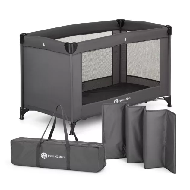 Petite&Mars Utazóágy Koot - Lite Dark Grey