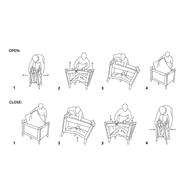 Petite&Mars Utazóágy Nyja Urban Jungle Charcoal