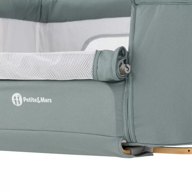 Petite&Mars Állítható kiságy Grace Compact - Foggy Green