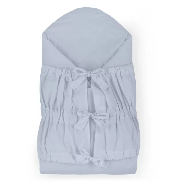 Petite&Mars Megkötős pólya, Nurse tömör kókusz betéttel, Dusty Blue, 75x75 cm