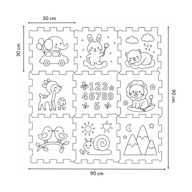 PETITE & MARS Összeilleszthető puzzle Nexli - Forest Friends 6 db