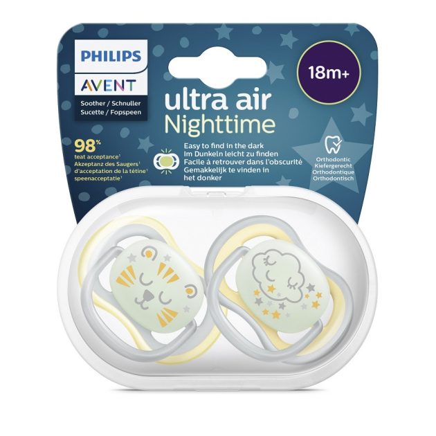 Avent SCF376/01 Ultra air játszócumi éjszakai 18hó+ 2 db