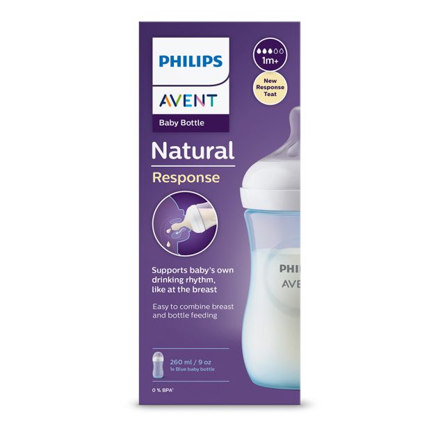 Avent SCY903/21 Natural Response cumisüveg 260 ml, 1hó+, kék