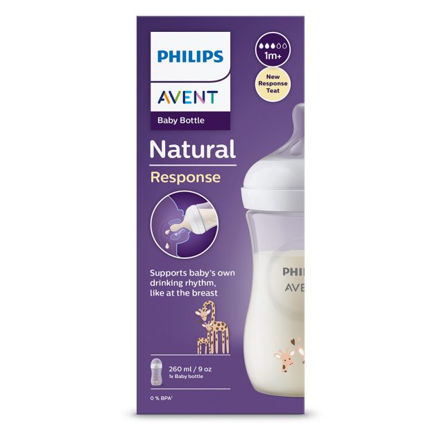 Avent SCY903/66 Natural Response cumisüveg 260 ml, 1hó+, zsiráf