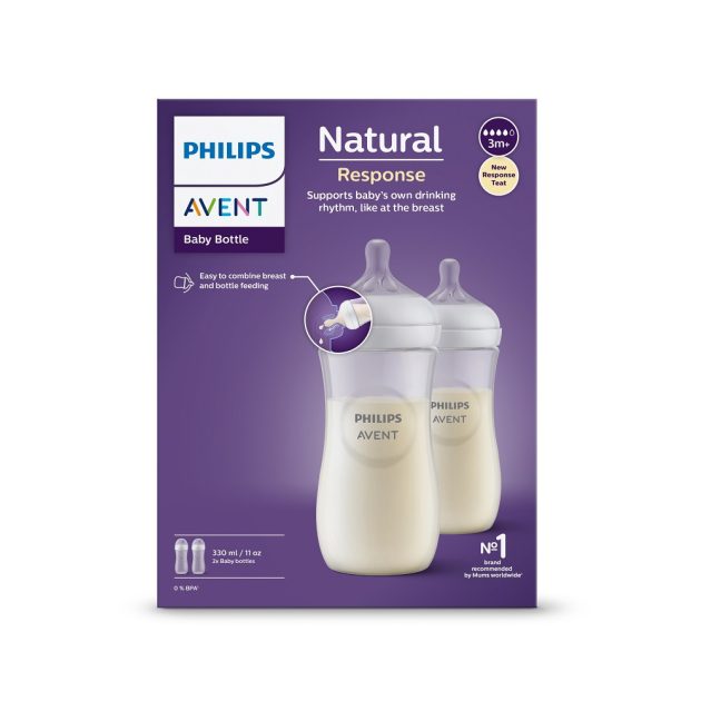 Avent SCY906/02 Natural Response cumisüveg, 330 ml, 3 hó+, 2 db