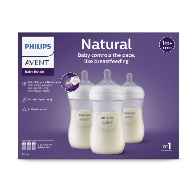 Philips Avent SCY903/03, Cumisüveg Natural Response, 260 ml, 1 hó+, 3db