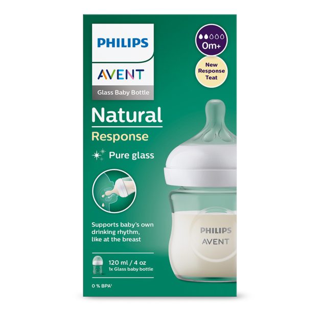 Avent SCY930/01 Natural Response üvegből készült cumisüveg 120 ml, 0hó+