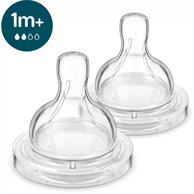 Philips AVENT SCY762/02 Etetőcumi Anti-colic lassú átfolyás 1hó+ 2 db