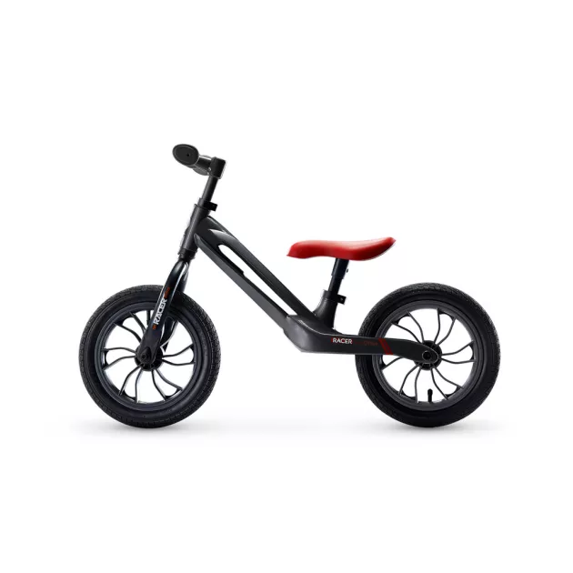 QPLAY futóbicikli Racer air (Titanium) Black/Red 3 - 6 éves korig, 30 kg-ig