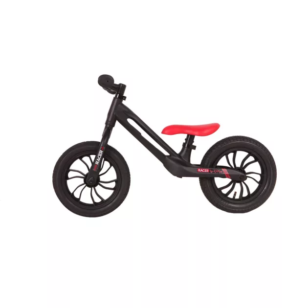 QPLAY futóbicikli Racer air (Titanium) Black/Red 3 - 6 éves korig, 30 kg-ig