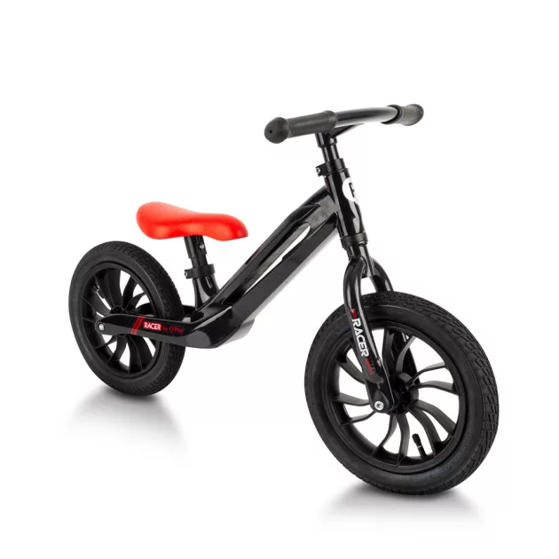 QPLAY futóbicikli Racer air (Titanium) Black/Red 3 - 6 éves korig, 30 kg-ig