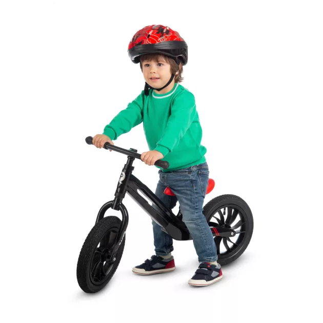 QPLAY futóbicikli Racer air (Titanium) Black/Red 3 - 6 éves korig, 30 kg-ig
