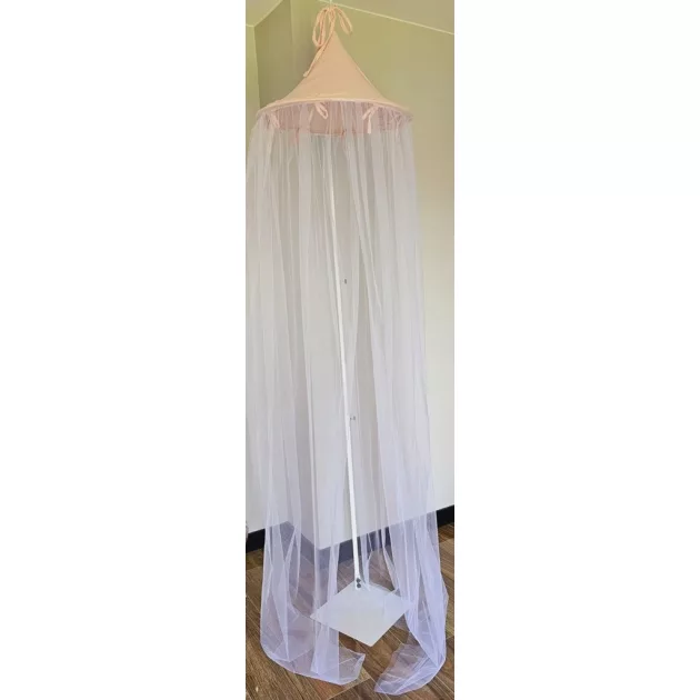 EKO Baldachin a kiságy fölé muszlin + tüll 240x300 cm - Powder Rose