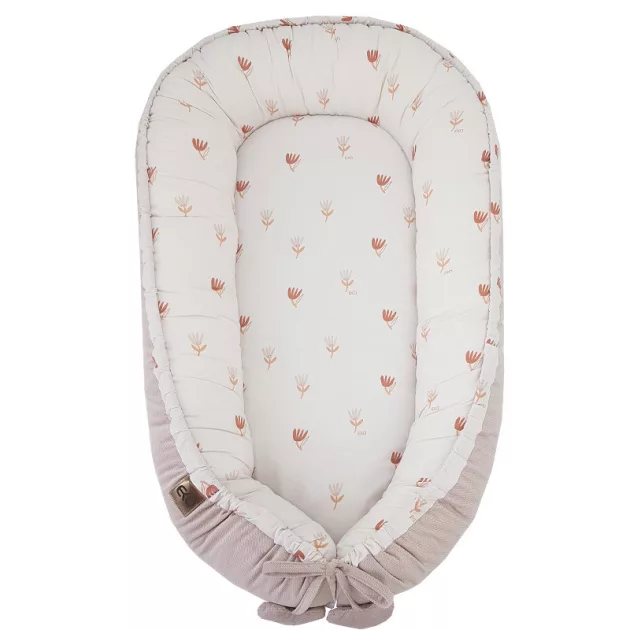 EKO Babafészek pamut Velvet 90x60cm - Beige Meadow