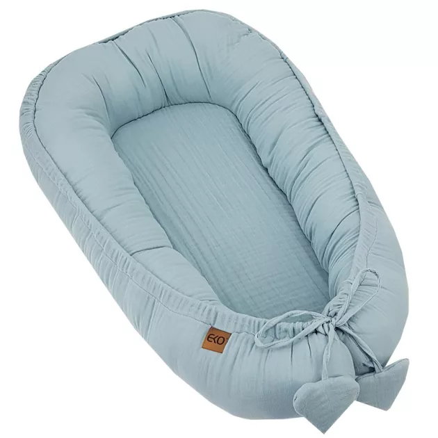 EKO Babafészek muszlinból 90x60 cm - Blue 