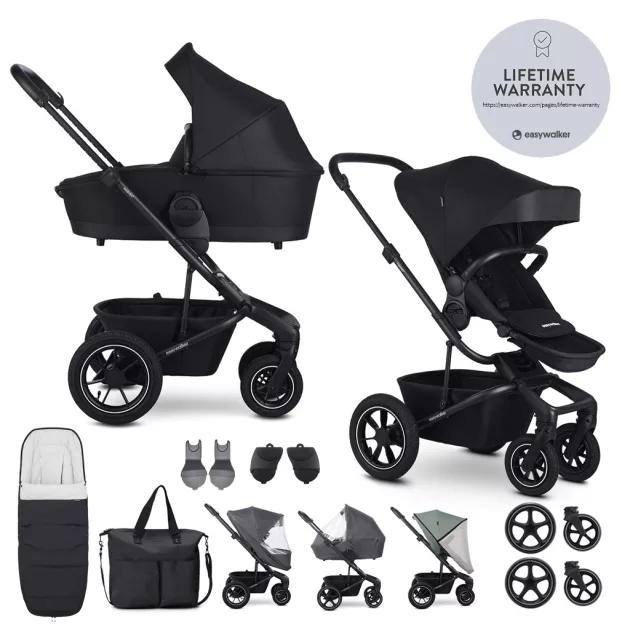 EASYWALKER Kombinált babakocsi Harvey⁵ Midnight Black XXL AIR