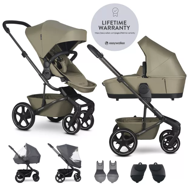 EASYWALKER XL szett kombinált Harvey NXT babakocsi tartozékokkal Moss Green