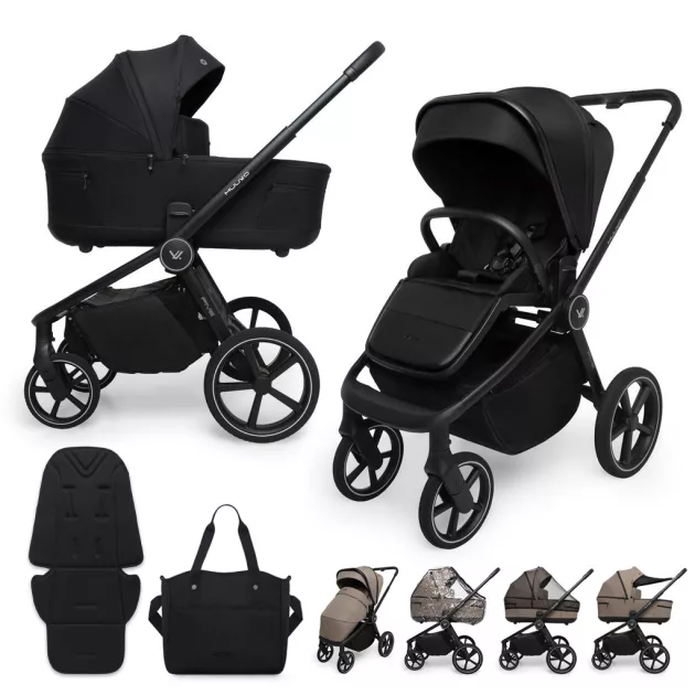 MUUVO Kombinált babakocsi Five 2 az 1-ben Classic Black