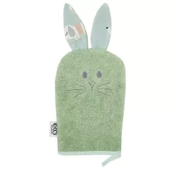   EKO Pamut frottír fürdetőkesztyű fülekkel Bunny 20x15 cm - Olive green
