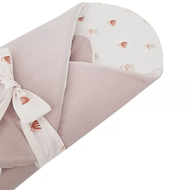 EKO takaró pamutból velúrral és kókusz belsővel masnival Meadow 75x75cm - Beige