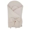 EKO Muszlin pólya kókusz kivehető betéttel és masnival 75x75 cm - Beige