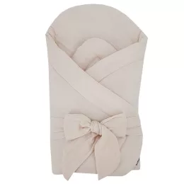   EKO Muszlin pólya kókusz kivehető betéttel és masnival 75x75 cm - Beige