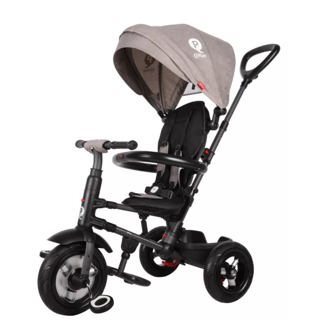 QPLAY Tricikli Rito air gel (Gumi) Grey, életkor 10-72 hónap
