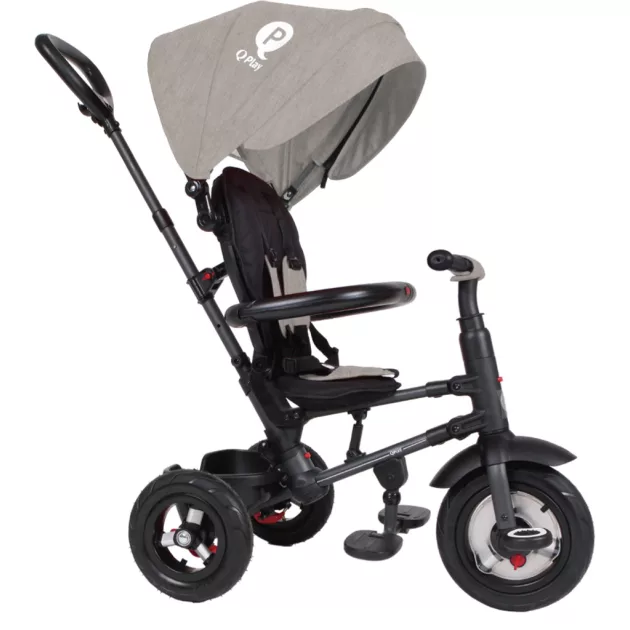 QPLAY Tricikli Rito air gel (Gumi) Grey, életkor 10-72 hónap