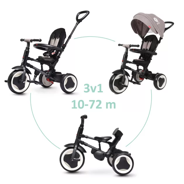 QPLAY Tricikli Rito eva Grey, kor 10-72 hónap