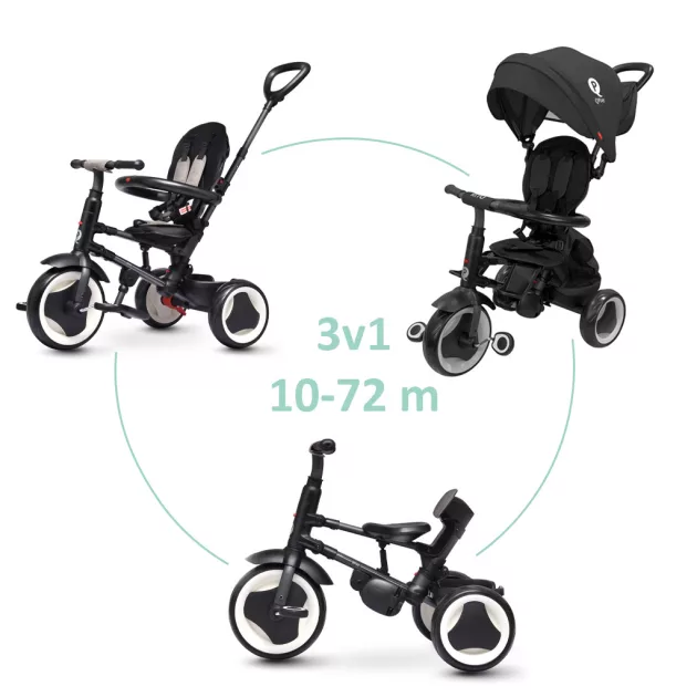 QPLAY Tricikli Rito eva plus Black, életkor 10-72 hónap