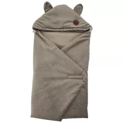   EKO Pamut autósülés lábzsák bársony Dark Beige 110x100cm