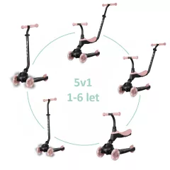   Qplay Sema Evo roller 3az1ben 1-6 éves kor, 50 kg-ig - Coral Pink