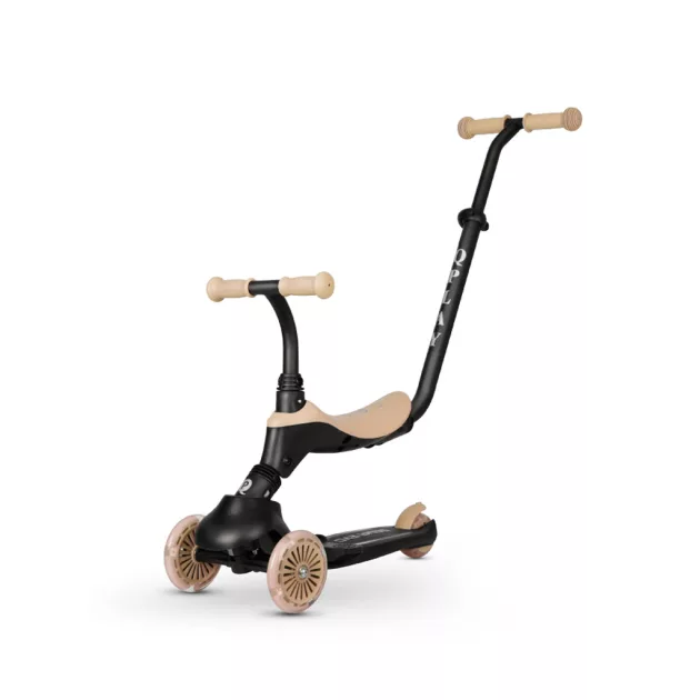 QPLAY futóbicikli / roller Sema Evo LED fényekkel Khaki, 1 - 6 éves korig, 50 kg-ig