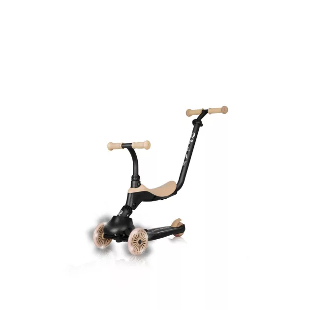 QPLAY futóbicikli / roller Sema Evo LED fényekkel Khaki, 1 - 6 éves korig, 50 kg-ig
