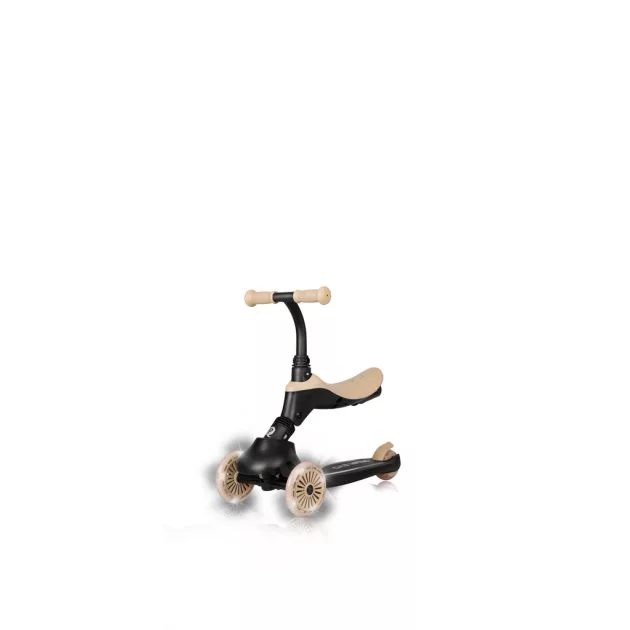 QPLAY futóbicikli / roller Sema Evo LED fényekkel Khaki, 1 - 6 éves korig, 50 kg-ig