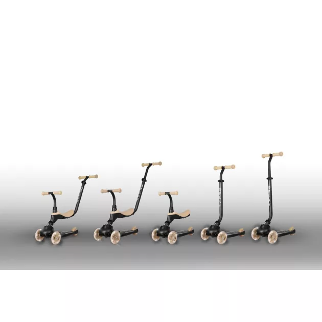 QPLAY futóbicikli / roller Sema Evo LED fényekkel Khaki, 1 - 6 éves korig, 50 kg-ig