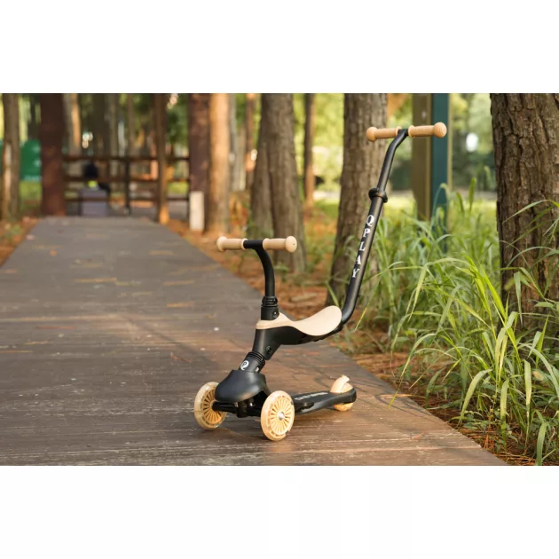 QPLAY futóbicikli / roller Sema Evo LED fényekkel Khaki, 1 - 6 éves korig, 50 kg-ig