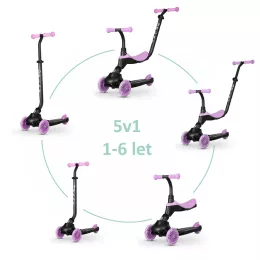   QPLAY futóbicikli/roller Sema Evo LED fényekkel Violet, kor 1 - 6 év, 50 kg-ig