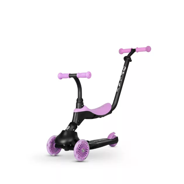 QPLAY futóbicikli/roller Sema Evo LED fényekkel Violet, kor 1 - 6 év, 50 kg-ig
