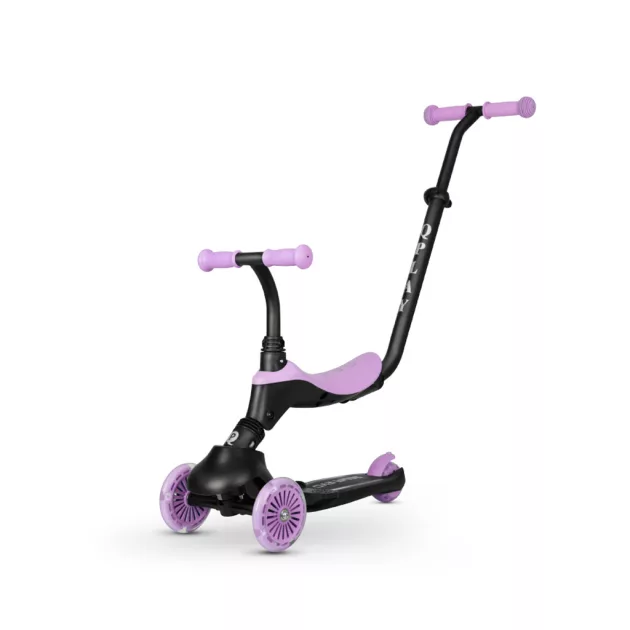 QPLAY futóbicikli/roller Sema Evo LED fényekkel Violet, kor 1 - 6 év, 50 kg-ig