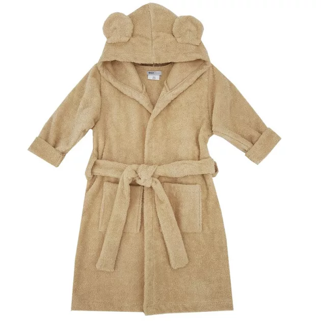 EKO Köntös pamutból kapucnival és fülekkel méret 80-86 - Beige