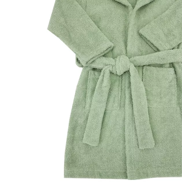EKO Köntös pamutból kapucnival és fülekkel méret 92-98 - Olive green